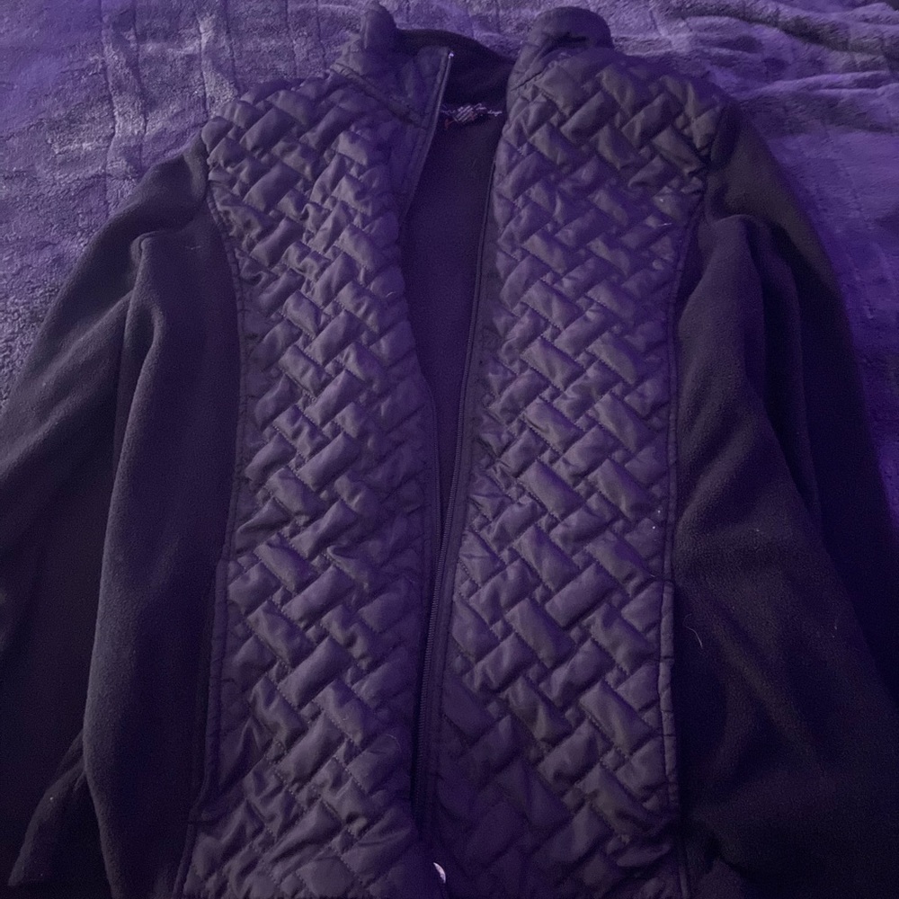 black zip up hoodie